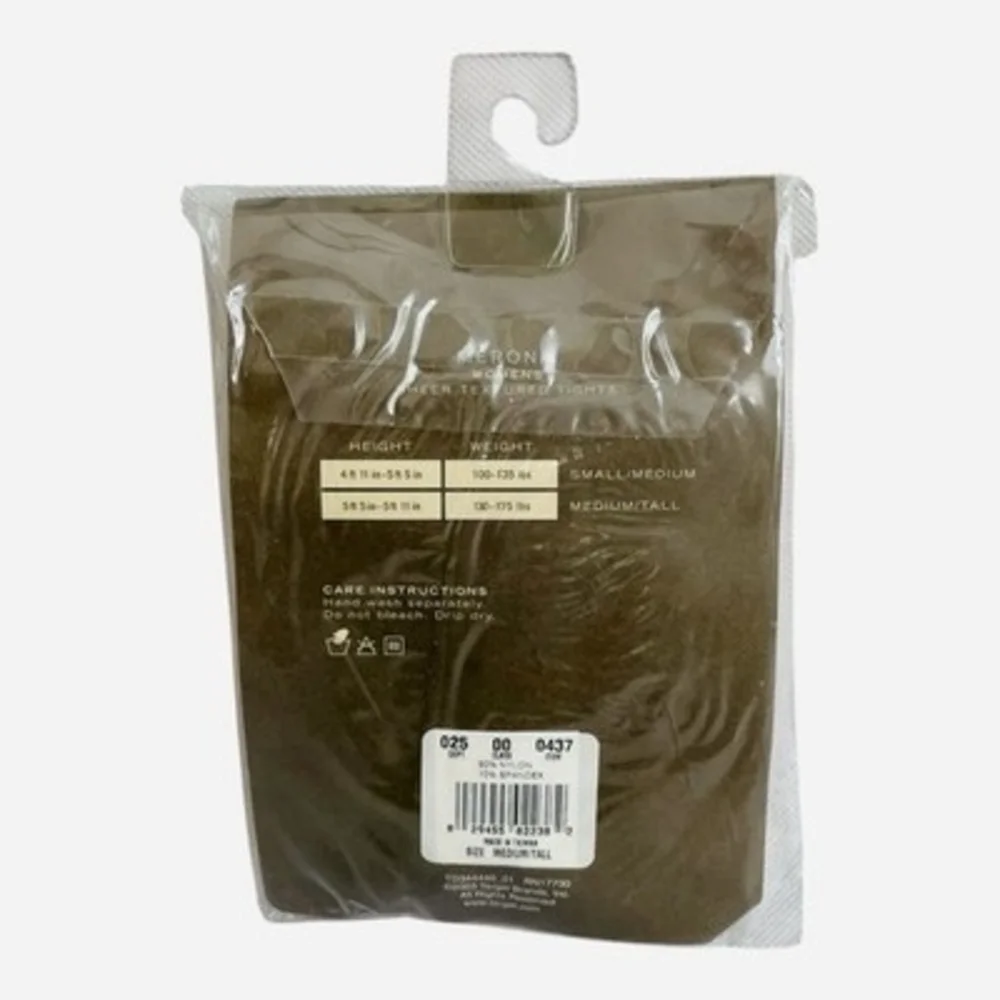 Merona Women's Sheer Texture Tights Size Medium/Tall Ivory Net Nylons NIB